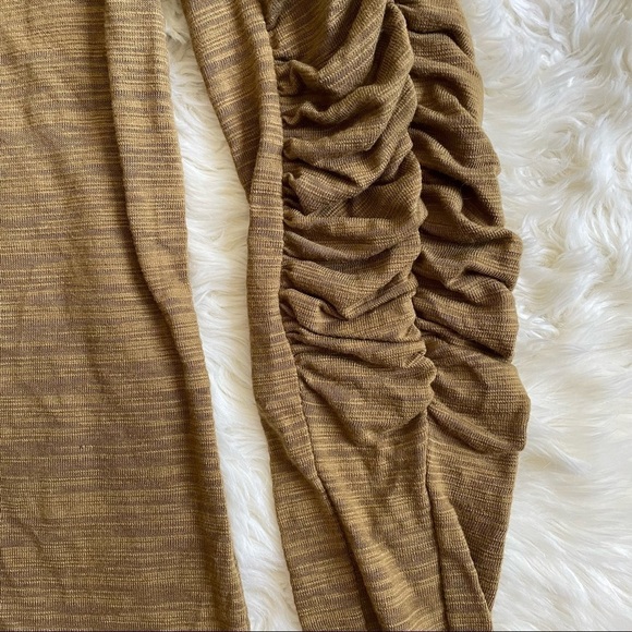 House of Harlow 1960 Shirt Ruched Long Sleeve Tee Bronze Olive S - Picture 6 of 10